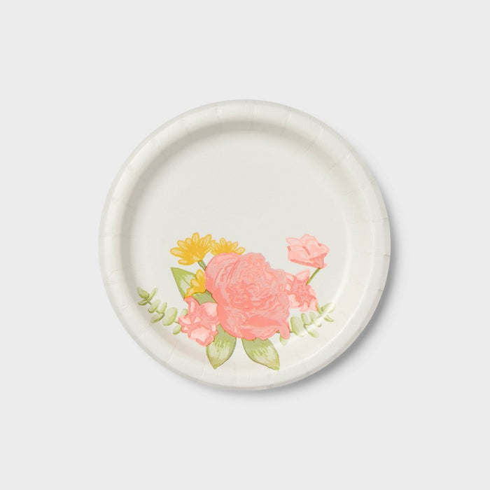6.75" 10ct Floral Snack Plates - Spritz