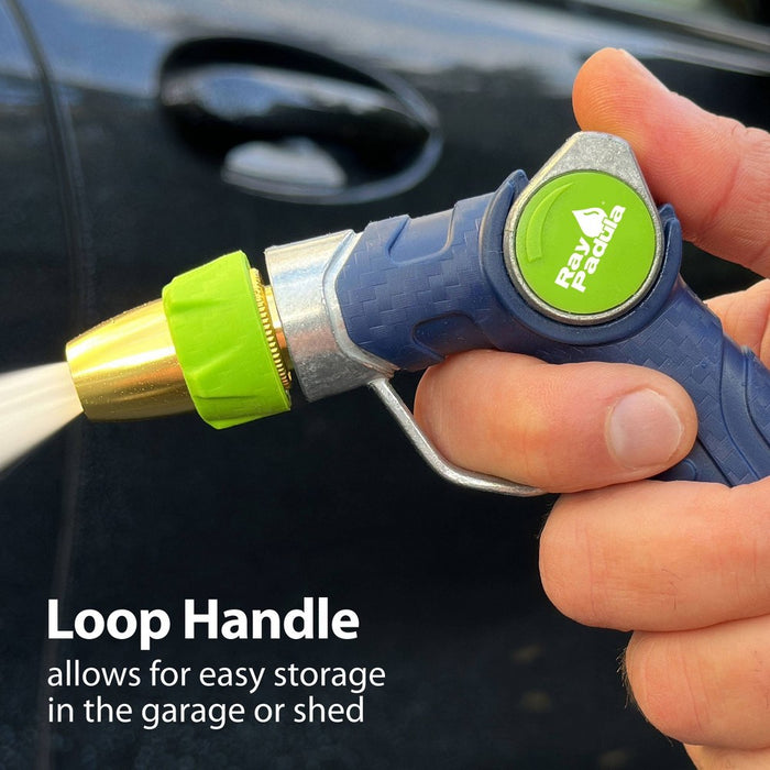 Ray Padula Metal Thumb Control Nozzle with Loop: Adjustable Spray, Leakproof & Weatherproof