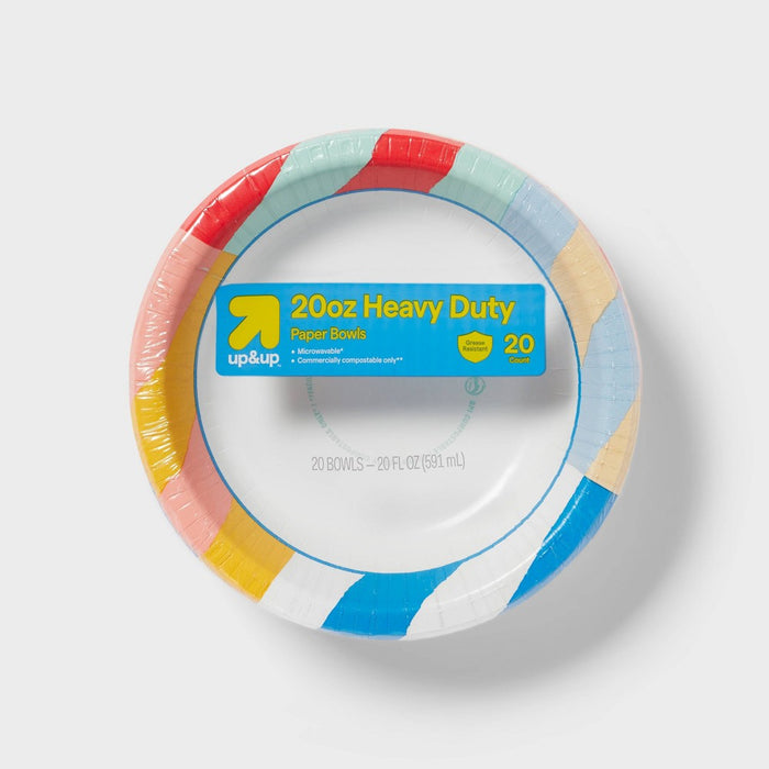 Disposable Bowl - Colorful Stripes - 20oz/20ct - up & up