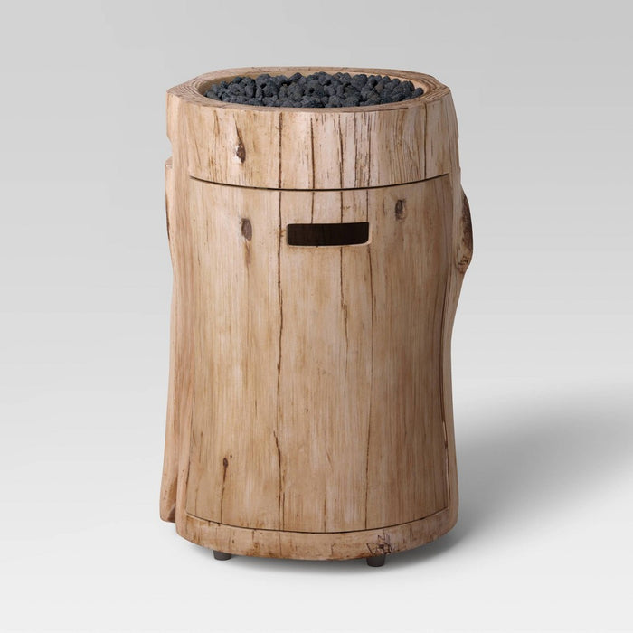 Weathered/Natural Finish Large LP Round Outdoor Fire Column Natural - Threshold (LOCAL PICKUP ONLY)