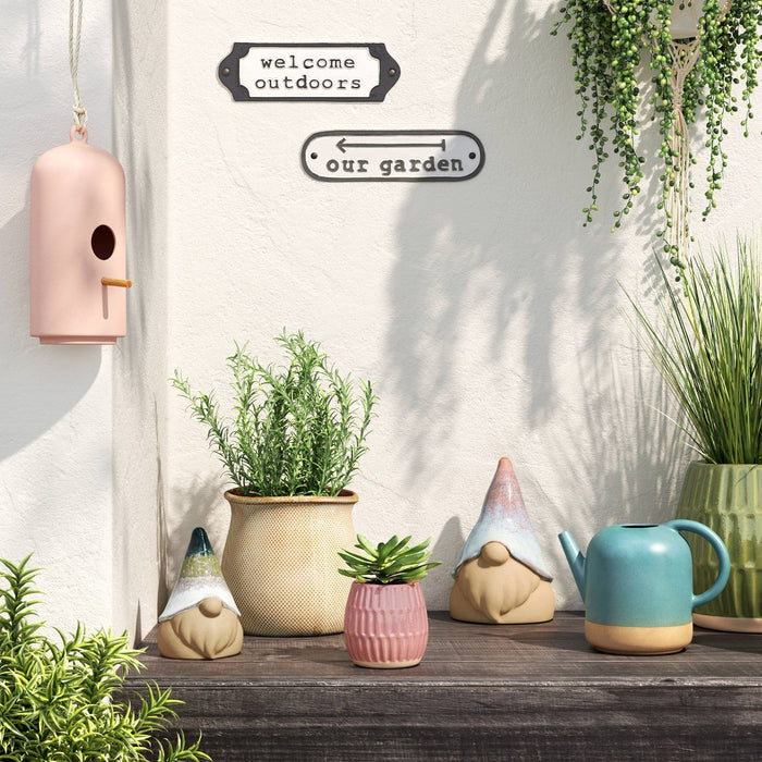 .42 gal Blue Ceramic Watering Can - Threshold