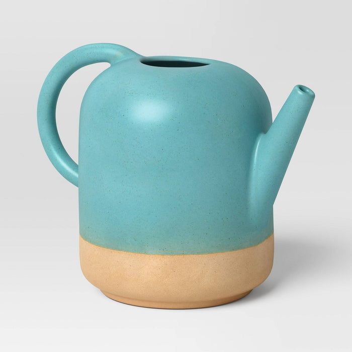 .42 gal Blue Ceramic Watering Can - Threshold