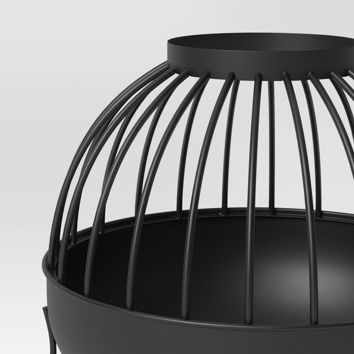 Wood Burning Cutout Round Outdoor Fire Pit Black - Threshold: Weather-Resistant, Includes Poker (LOCAL PICKUP ONLY)