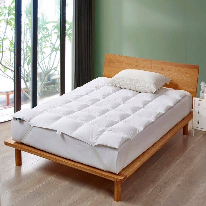 Serta King Goose Feather & Down Fiber Featherbed Mattress Topper
