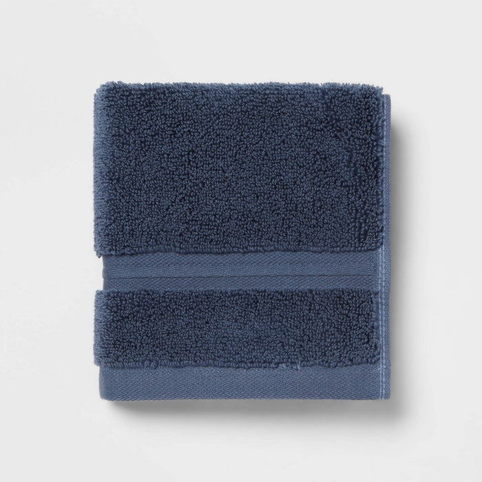 Spa Plush Washcloth Navy - Threshold