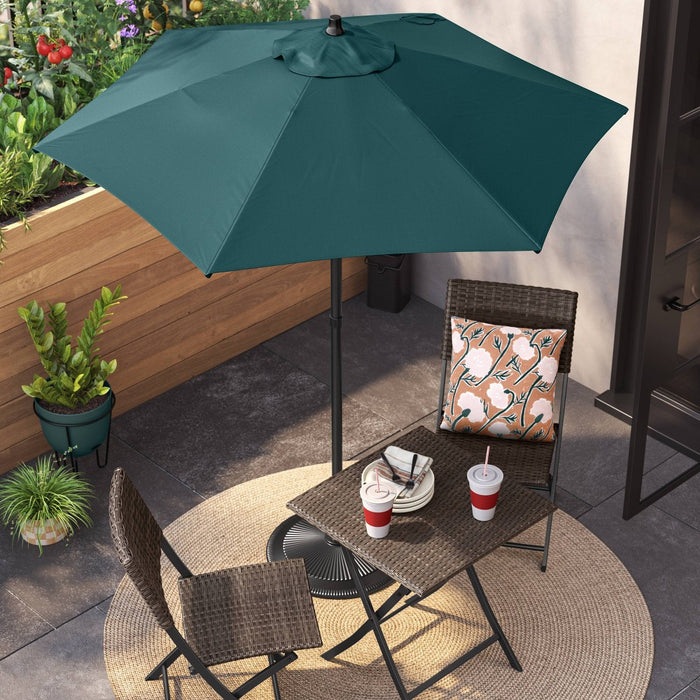6' Round Outdoor Patio Market Umbrella Fern Shower with Black Pole - Room Essentials: Push-Button, Air Dry (LOCAL PICKUP ONLY)