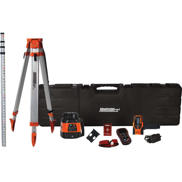 Johnson Level & Tool 99-028K Electronic Self-Leveling Dual Slope Horizontal/Vertical Rotary Laser System, Red, 1 Kit (LOCAL PICKUP ONLY)