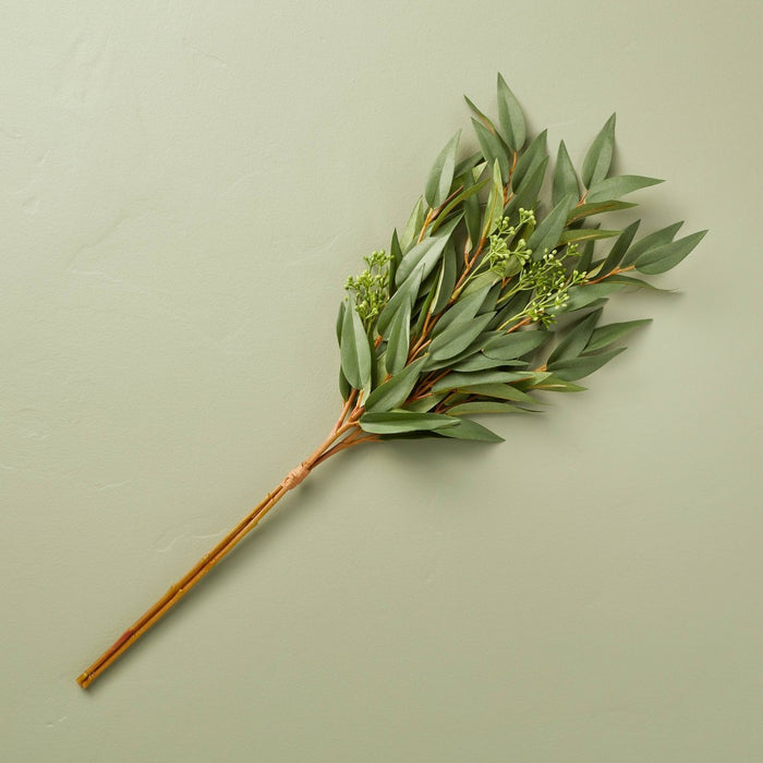 25" Faux Seeded Willow Leaf Stems Bundle - Hearth & Hand with Magnolia: Indoor Artificial Floral Decor