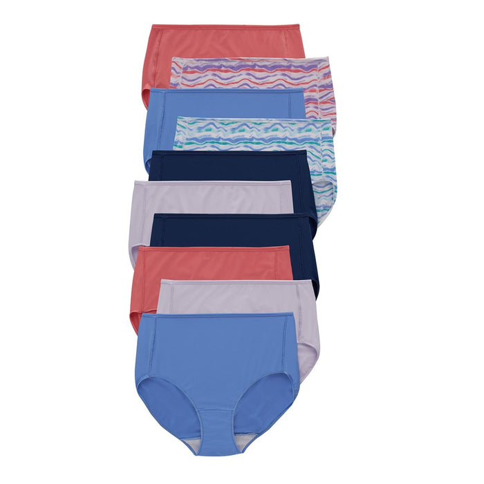 Hanes Womens Cool Comfort Microfiber Brief Underwear, 10-Pack (Colors May Vary), MX40AS