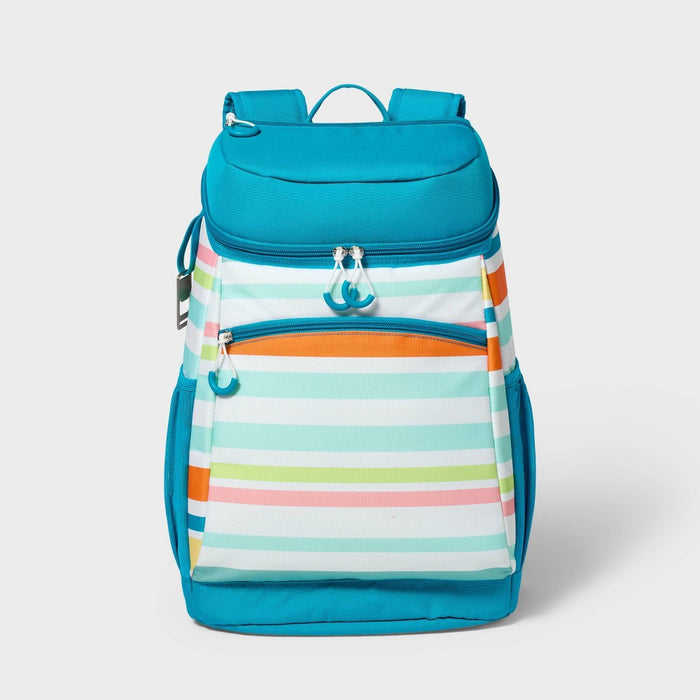 20 Cans/7.5qt Backpack Cooler Beachy Multi Stripes - Sun Squad