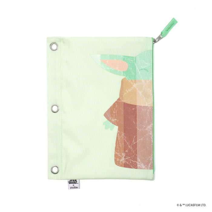 Yoobi Single Zip Binder Pencil Pouch Mint Green Grogu