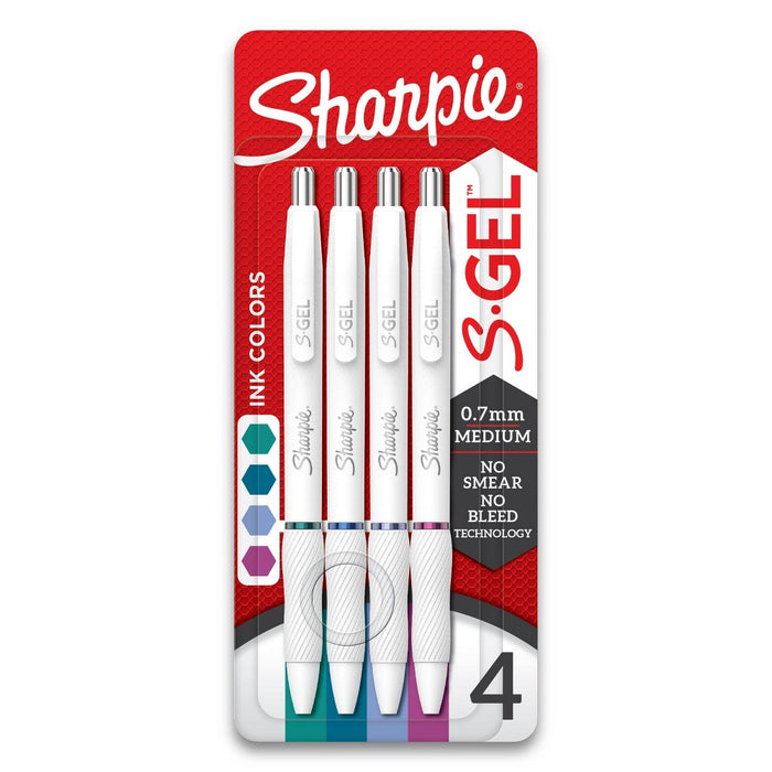 Sharpie S-Gel 4pk 0.7mm Gel Pens White Barrel Digital Bright TGT Exclusive