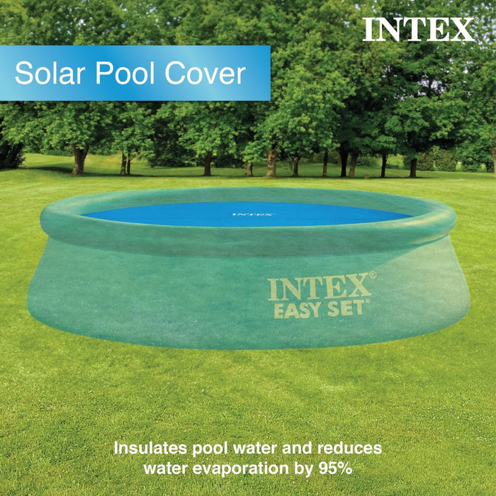 INTEX 28011E Solar Pool Cover: For 10ft Round Easy Set and Metal Frame Pools – Insulates Pool Water – Reduces Water Evaporation – Keeps Debris Out –