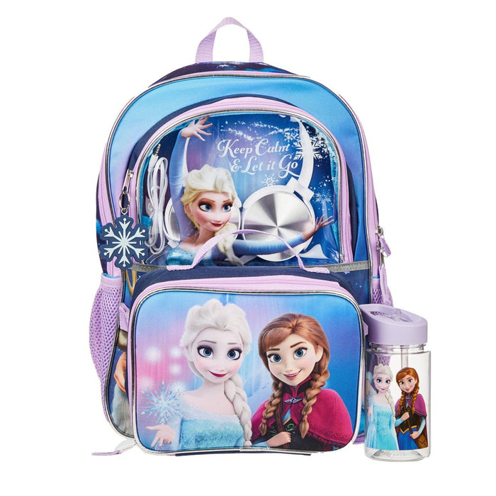 Disney Kids' 5pc 16" Backpack Set with Headphones and Lunch Bag - Frozen