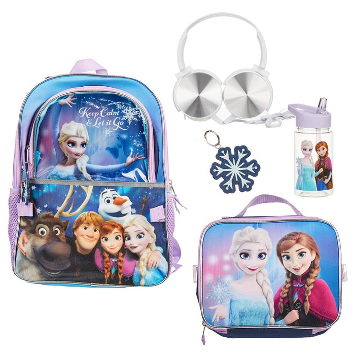 Disney Kids' 5pc 16" Backpack Set with Headphones and Lunch Bag - Frozen