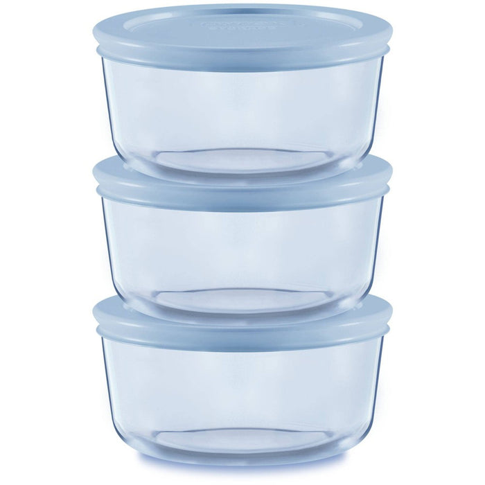 Pyrex Simply Store Tinted 6pc Lidded Round Storage Set Blue