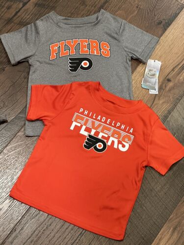 NHL Philadelphia Flyers Boys' Gray Toddler 2pk Poly T-Shirt - SIZE MIX