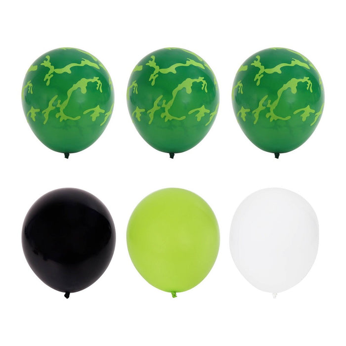 6ct Camo Balloon Pack Green/Black/Cream