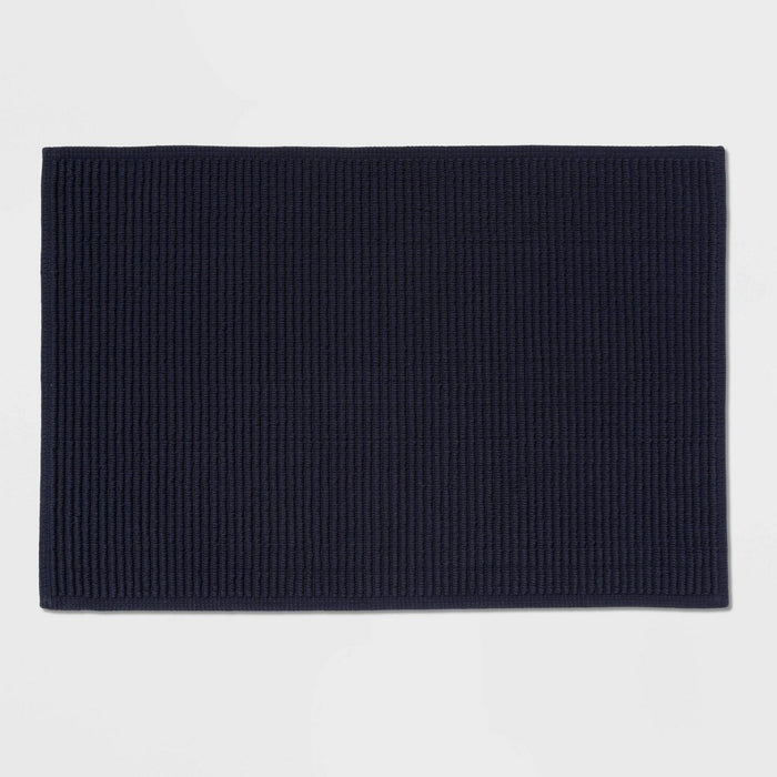 20"x30" Performance Plus Bath Mat Solid Navy - Threshold