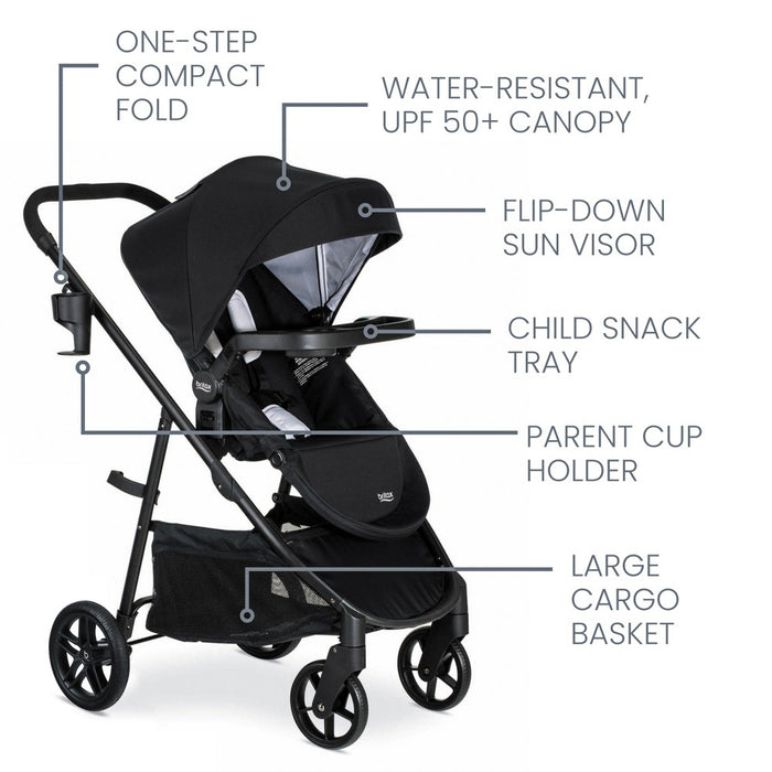 Britax Willow Brook Baby Travel System with Infant Car Seat and Stroller - Onyx Glacier (LOCAL PICKUP ONLY)