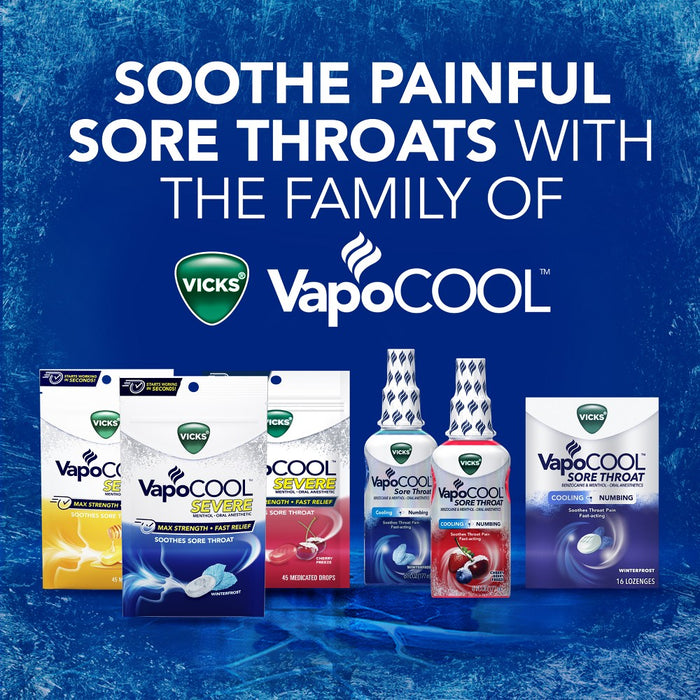 Vicks VapoCOOL Severe Medicated Cough Drops - Menthol - 45ct