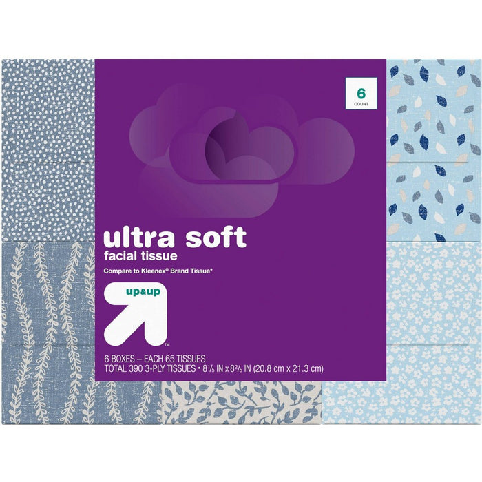 Ultra Soft Facial Tissue - 6pk/65ct - up&up