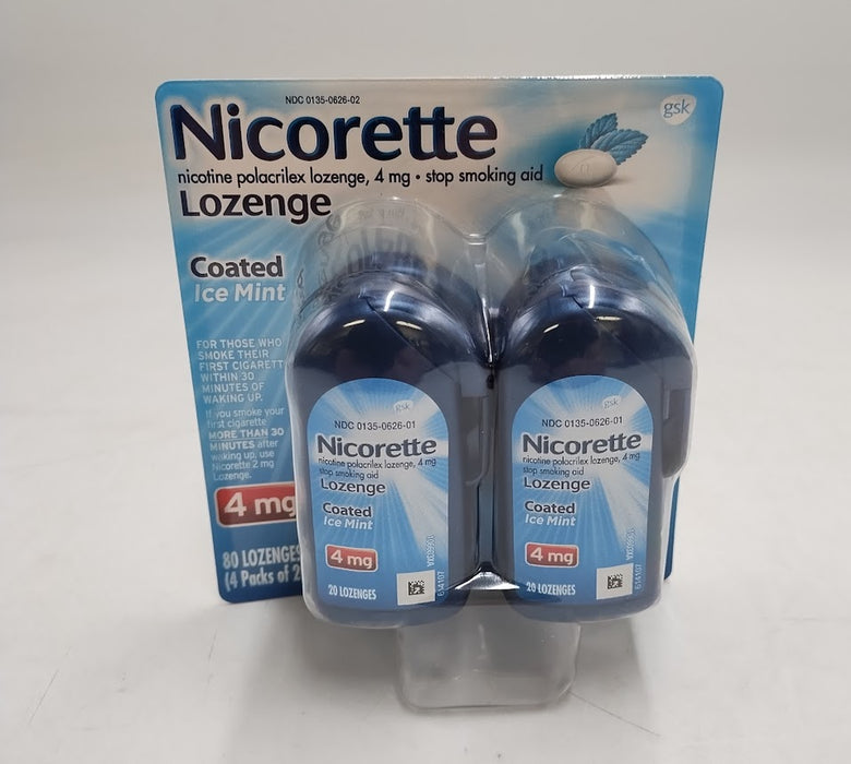 Nicorette 4mg Coated Nicotine Lozenge - Ice Mint - 80ct EXP 07/2027