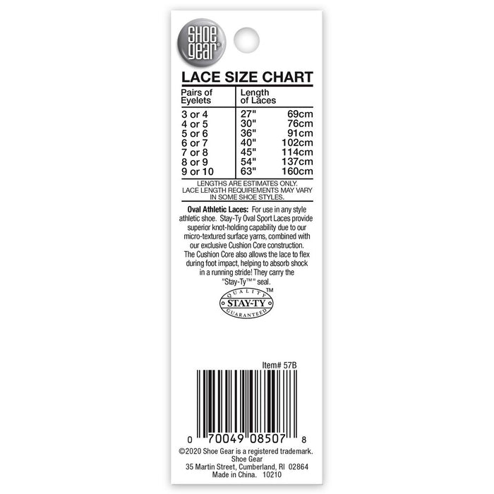 Shoe Gear Oval Athletic Shoe Laces - Black 45"