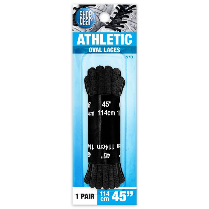 Shoe Gear Oval Athletic Shoe Laces - Black 45"