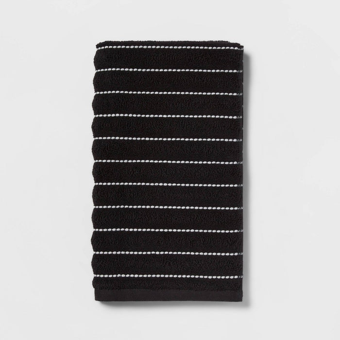 Performance Plus Hand Towel Black Striped - Threshold