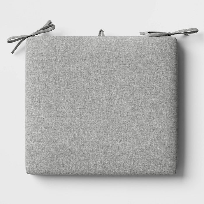 18"x20" Solid Woven Outdoor Chair Seat Cushion Gray - Threshold