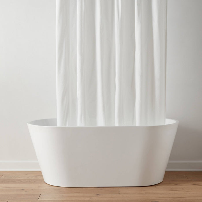 70"x71" Waterproof Recycled Fabric Heavy Weight Shower Liner White - Threshold
