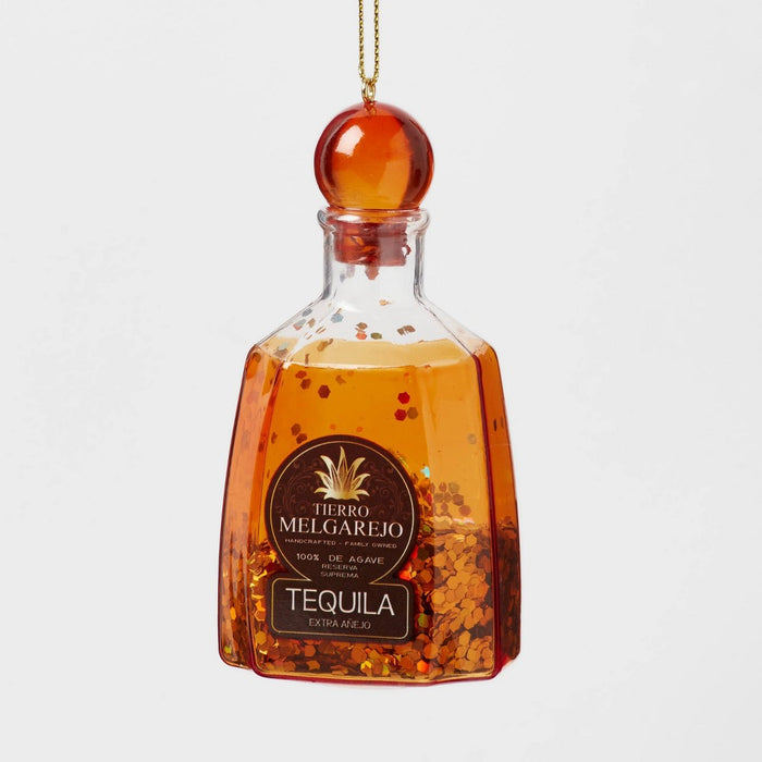 Glass Tequila Bottle Christmas Tree Ornament Orange - Wondershop