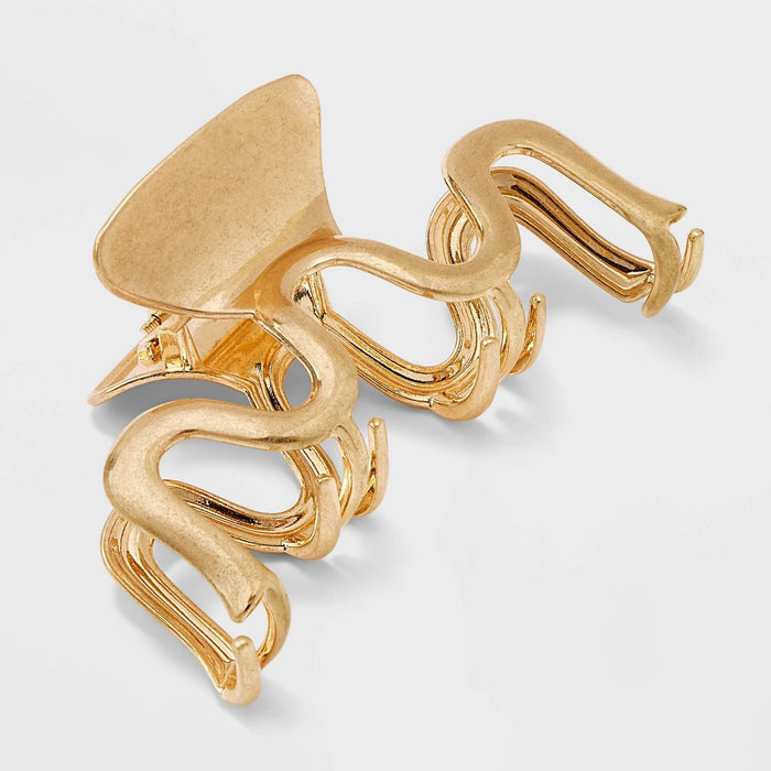 Metal Wavy Claw Hair Clip - Universal Thread Gold