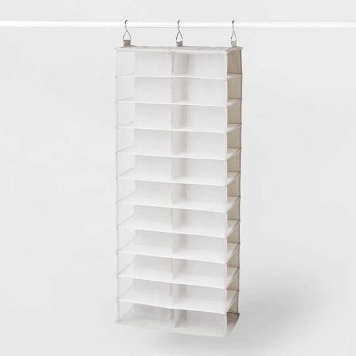 XL Mesh Hanging Shoe Organizer Gray - Brightroom