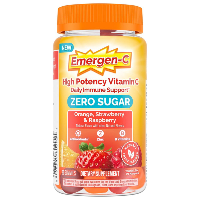 Emergen-C Zero Sugar Assorted Fruit Gummy Vitamins - 36ct