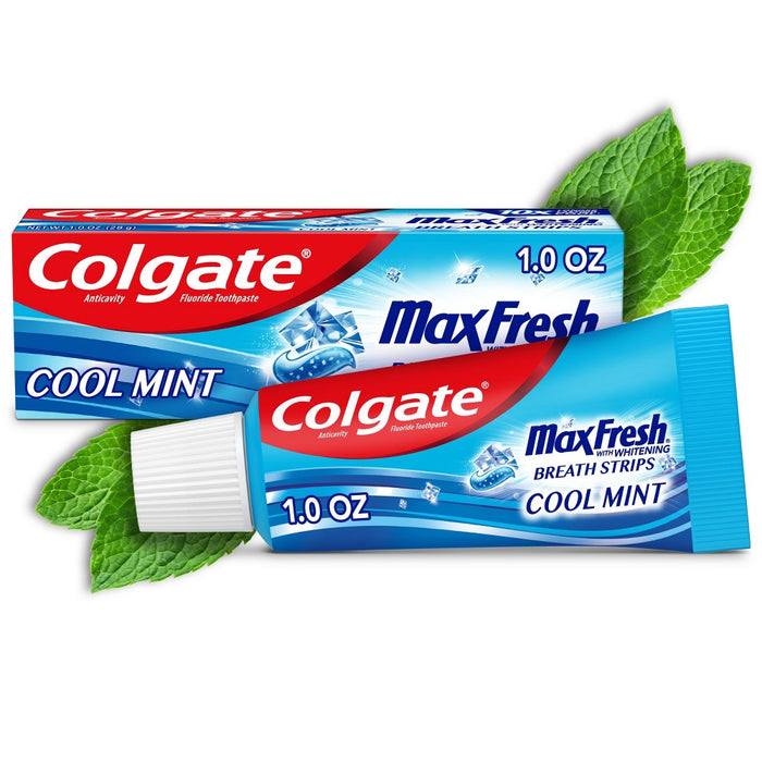 Colgate Max Fresh Whitening Toothpaste with Mini Breath Strips - Trial Size - 1oz