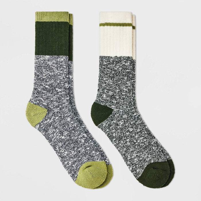 Men's Marl Trailblazer Boot Socks - All In Motion Green/Black 6-12