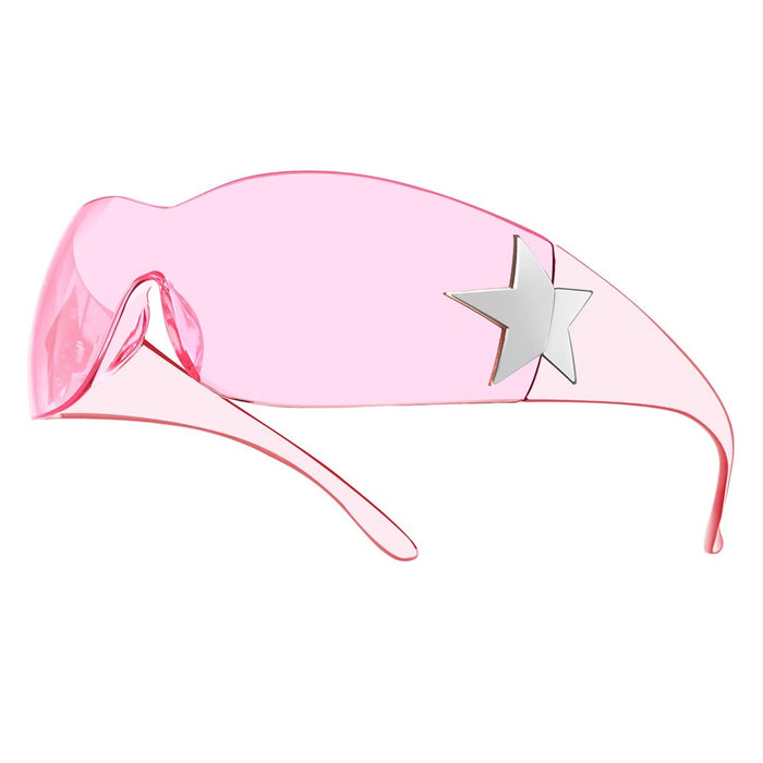 Allarallvr Y2K Trendy Sunglasses For Women Men Gafas De Sol Para Mujer Shield Wrap Around Sun Glasses AR82143(Pink,Pink)