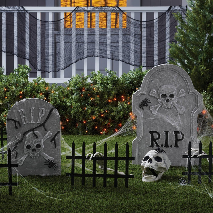18pc Cemetery Scene Setter Kit Halloween Decorative Prop - Hyde & EEK! Boutique: Skeleton & Fence Decor