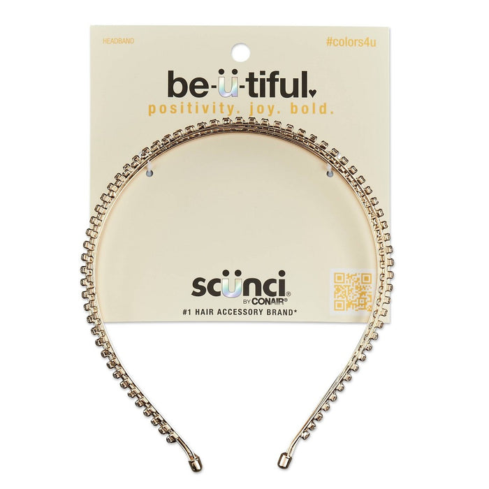 scunci be-u-tiful Multi-Strand Rhinestone Embellished Metal Headband - Gold
