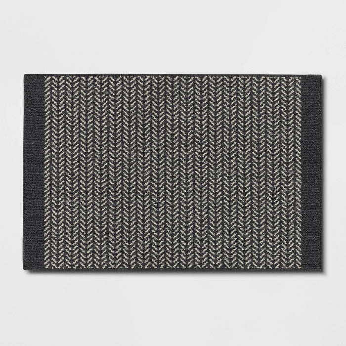2'5"x3'8" Washable Herringbone Accent Rug Gray - Threshold