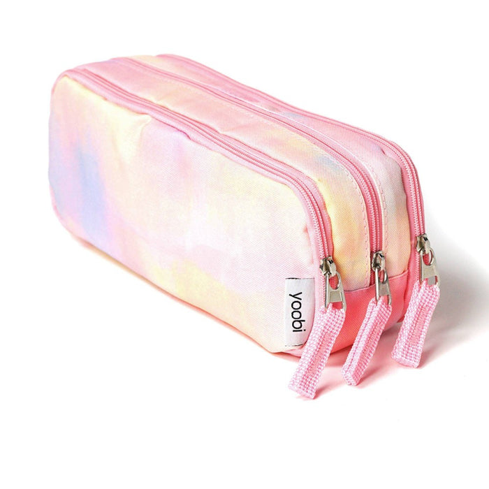 Yoobi Triple Zip Pencil Pouch Pastel Daydream