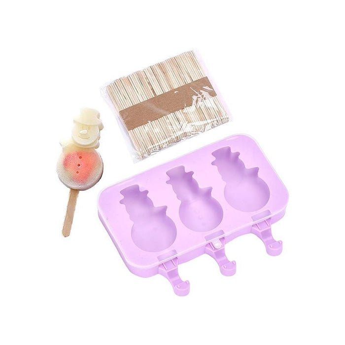 Kitchtic Silicone Popsicle Molds with Wooden Sticks, Purple