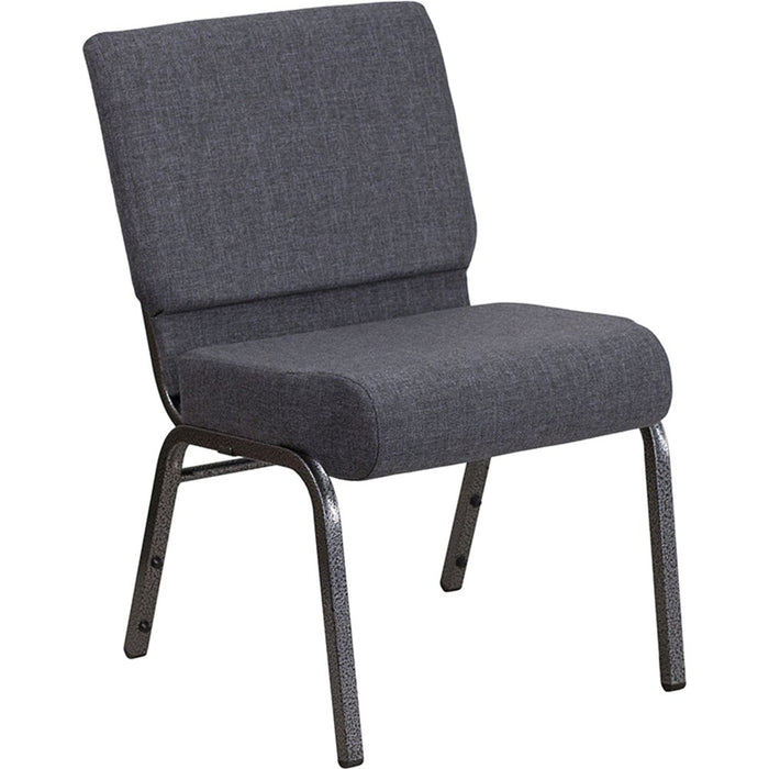 Flash Furniture HERCULES Series 21''W Church Chair In Dark Gray Fabric - Silver Vein Frame (LOCAL PICKUP ONLY)