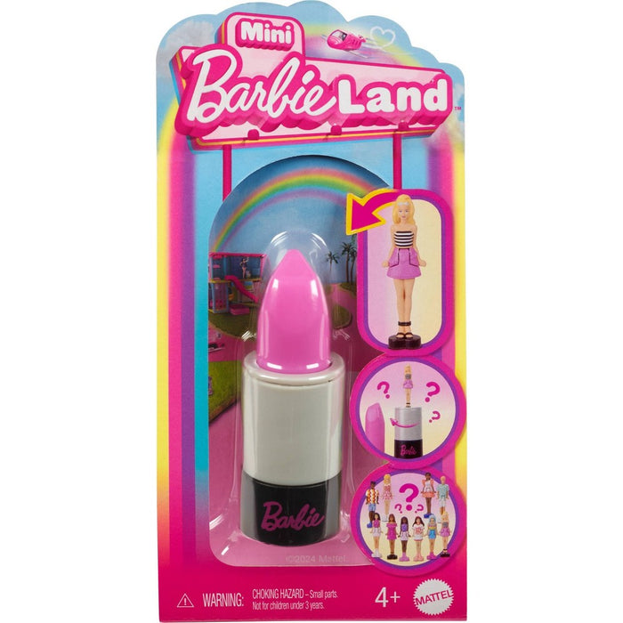 Barbie Mini BarbieLand Fashionistas Dolls, 1.5-inch Dolls in Lipstick Tube, Surprise Reveal (Styles May Vary)