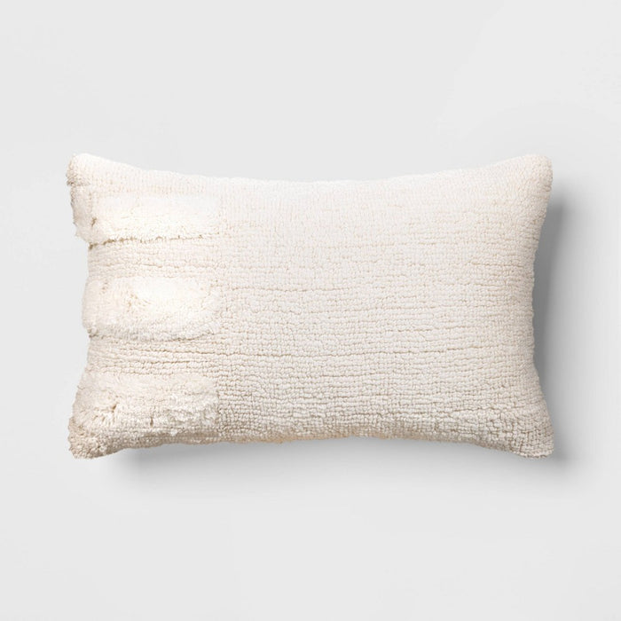 Lumbar Modern Tufted Pillow Cream - Threshold