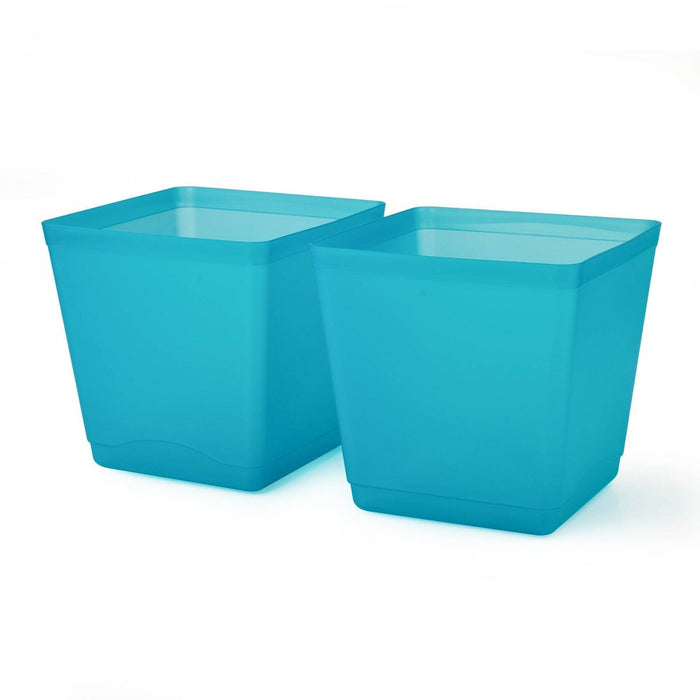 2pk 213oz Plastic Cube Storage Bins Teal - Bullseye's Playground