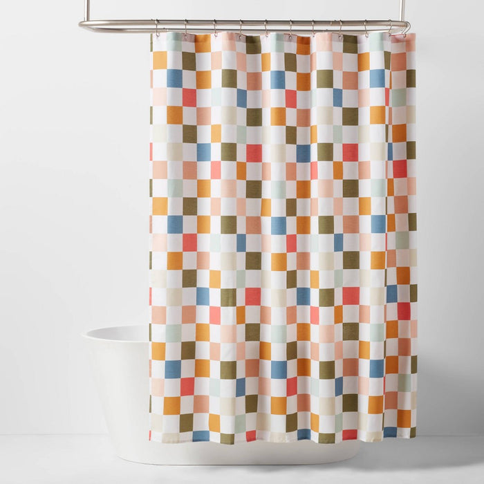 Kids' Shower Curtain Checkered - Pillowfort