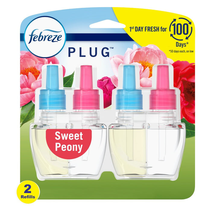 Febreze Odor-Fighting Fade Defy Plug Air Freshener - Sweet Peony - 0.87 fl oz